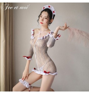 FEE ET MOI Sexy Seethrough Nurse Body Stockings (Grey)